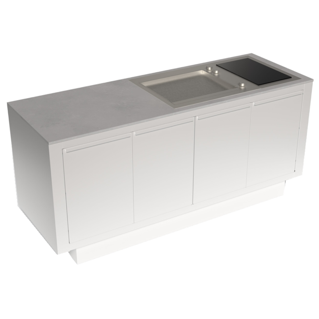 [PR01-C03-H01-E] Falera ELECTRIC TEPPAN 70 | 2-Zone Induction Outdoor Kitchen (Sage Green, Cream - HPL)