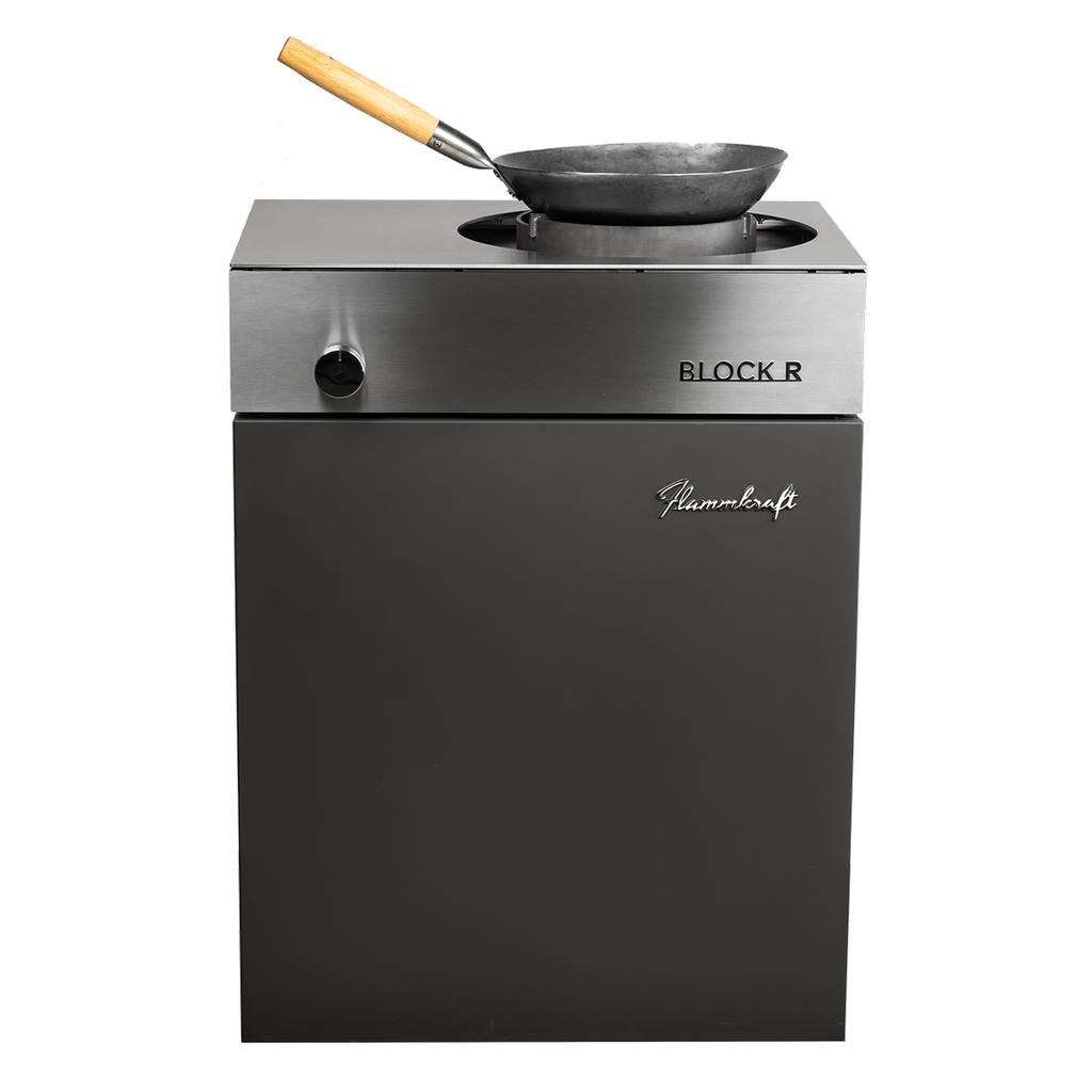 [R01A50EU] Flammkraft Block R Outdoor Wokbrenner (Tiefumbra)